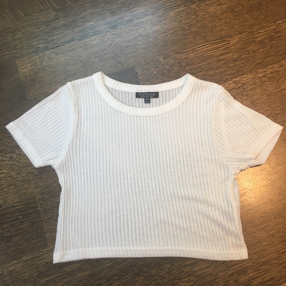 Topshop ribbed crop tee